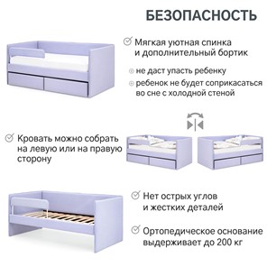 Детская кровать Soffal нежная сирень (микрошенилл) в Ревде - предосмотр 20