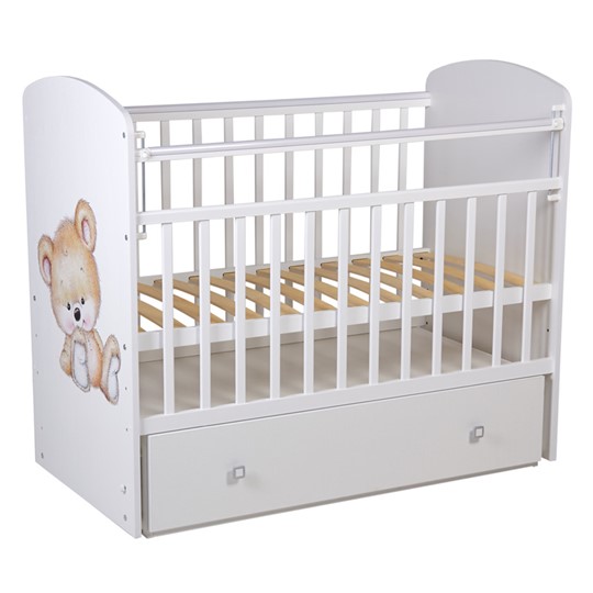 Детская кровать Фея 750 Медвежонок Белый в Каменске-Уральском - изображение 1