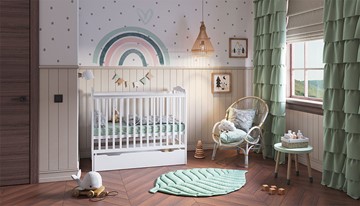 Кроватка для новорожденных POLINI Kids Simple 310-01 Белый в Первоуральске - предосмотр 10