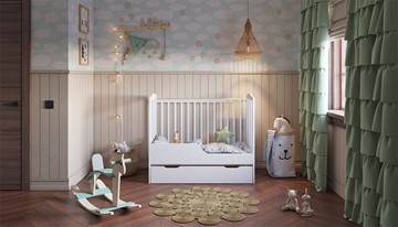 Кроватка для новорожденных POLINI Kids Simple 310-01 Белый в Екатеринбурге - предосмотр 9