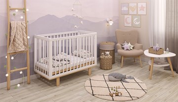 Кровать для новорожденных серия 3400 POLINI Kids Simple 340 Белый / Натуральный в Екатеринбурге - предосмотр 10