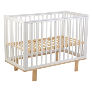 Кровать для новорожденных серия 3400 POLINI Kids Simple 340 Белый / Натуральный в Ревде