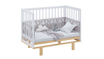 Кровать для новорожденных серия 3400 POLINI Kids Simple 340 Белый / Натуральный в Екатеринбурге - предосмотр 8