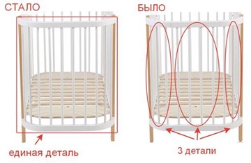 Кроватка в детскую POLINI Kids Simple 350 Белый / Бук в Ревде - предосмотр 16