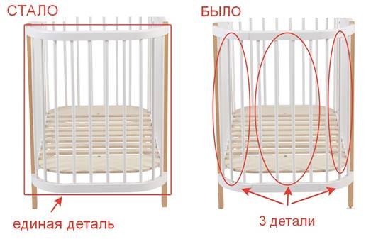 Кроватка в детскую POLINI Kids Simple 350 Белый / Бук в Екатеринбурге - изображение 16