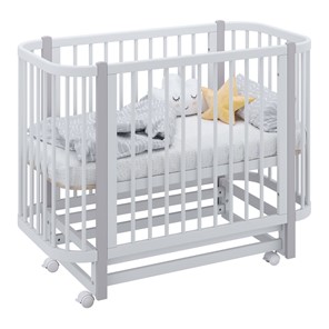 Кроватка в детскую POLINI Kids Simple 350 Белый / Серый в Кушве