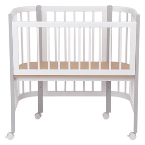 Кроватка детская приставная POLINI Kids Simple 105 Белый / Серый в Асбесте - предосмотр 3
