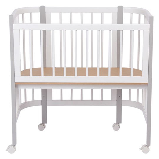 Кроватка детская приставная POLINI Kids Simple 105 Белый / Серый в Асбесте - изображение 3