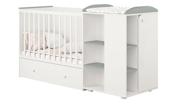 Многофункциональная кровать с комодом POLINI Kids Ameli 800 Белый / Серый, серия AMELI в Красноуфимске - предосмотр 1