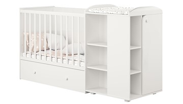 Многофункциональная кровать с комодом POLINI Kids Ameli 800 Белый, серия AMELI в Полевском - предосмотр 1