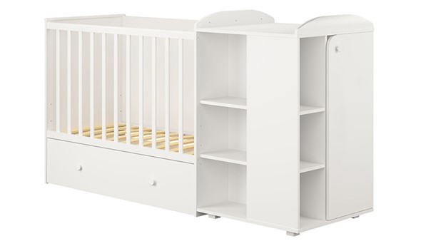 Многофункциональная кровать с комодом POLINI Kids Ameli 800 Белый, серия AMELI в Ревде - изображение