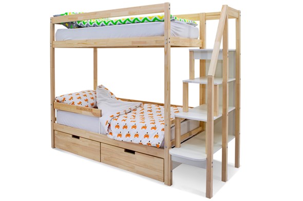 Детская 2-х ярусная кровать Svogen натура в Ревде - изображение