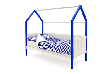 Детская кровать-домик «Svogen сине-белый» мягкая в Асбесте