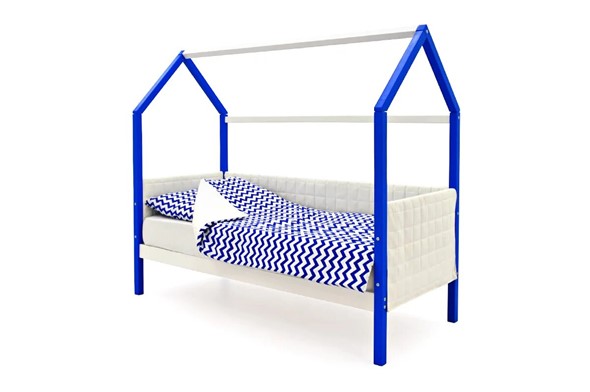 Детская кровать-домик «Svogen сине-белый» мягкая в Ревде - изображение