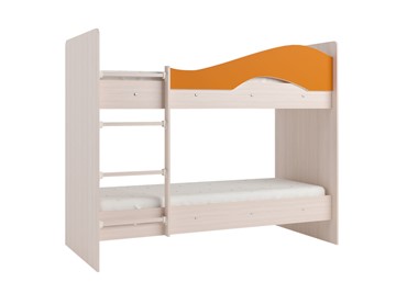 Двухэтажная детская кровать Мая на щитах, корпус Млечный дуб, фасад Оранжевый в Тавде