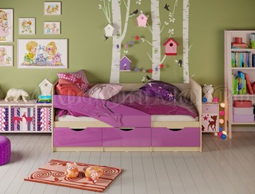 Кровать в детскую Дельфин, Фиолетовый глянец 80х200 в Ревде