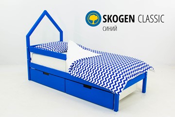 Кровать-домик мини Skogen синия в Богдановиче