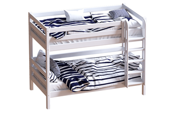 Детская 2-ярусная кровать Авалон, восковая эмаль с прямой лестницей в Ревде