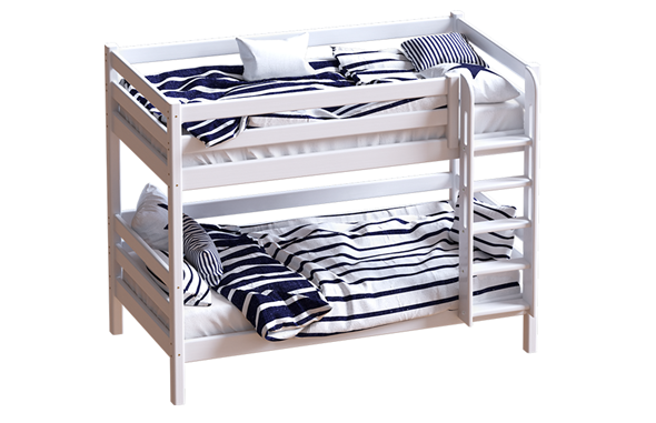 Детская 2-ярусная кровать Авалон, восковая эмаль с прямой лестницей в Первоуральске - изображение