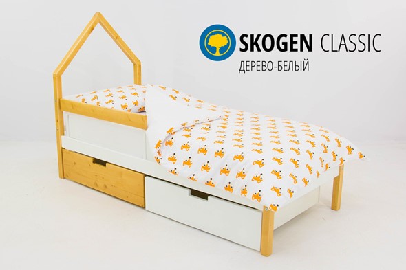 Детская кровать-домик мини Skogen белый-дерево в Екатеринбурге - изображение