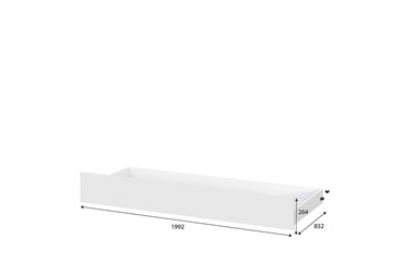 Кровать детская выкатная Токио, белый текстурный (одинарная (0,9х2,0) + выкатная) в Красноуфимске - предосмотр 4