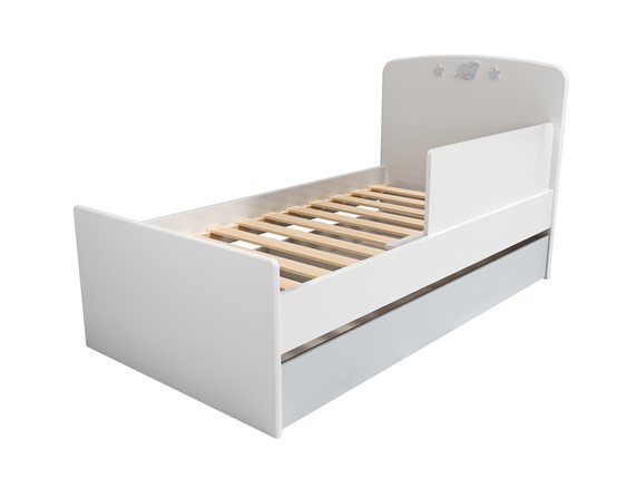Кроватка с ящиком и ограничителем НМ 041.07 «Лилу/Слоники» в Артемовском - изображение
