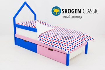 Детская кровать-домик мини Skogen синий-лаванда в Екатеринбурге