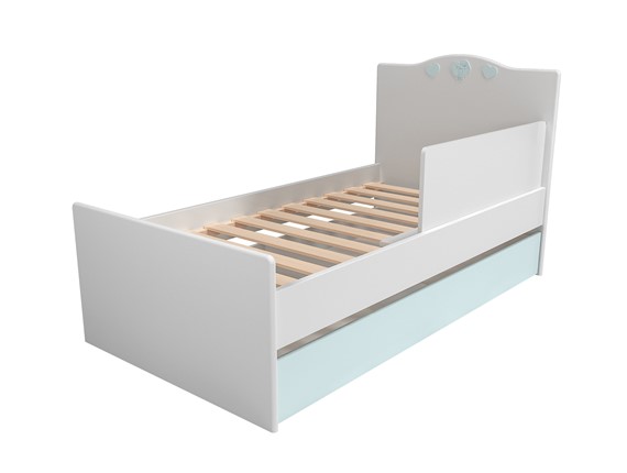 Кровать в детскую с ящиком и ограничителем НМ 041.07 «Лилу/Птички» в Первоуральске - изображение