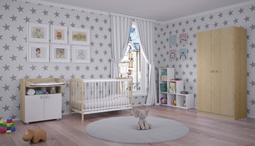 Комплект мебели для детской POLINI Kids Simple №2 Белый / Натуральный в Полевском