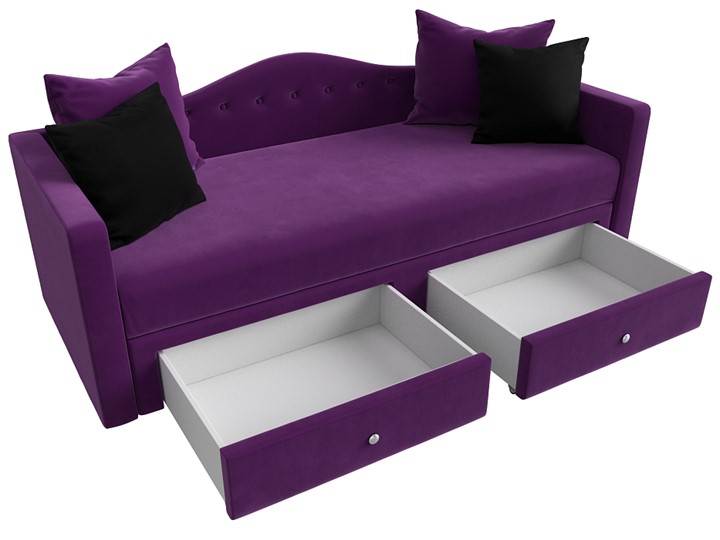Диван-кровать Дориан, Фиолетовый/Черный (Микровельвет) в Первоуральске - изображение 5