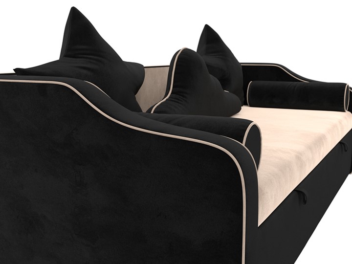 Диван-кровать Рико, Бежевый/Черный (Велюр) в Ревде - изображение 3