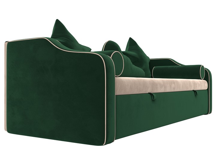Диван-кровать Рико, Бежевый/Зеленый (Велюр) в Ревде - изображение 2