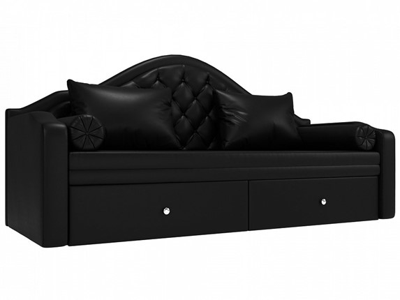 Диван-кровать Сойер, Черный (Экокожа) в Новоуральске - изображение