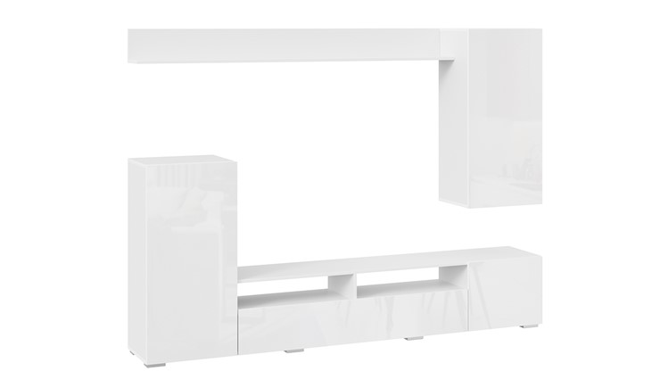 Стенка в гостиную Моретти (Белый, Белый глянец) в Ирбите - изображение 2