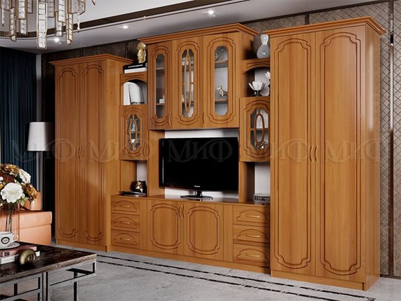 Гостиный гарнитур Альберт со шкафами, глянцевый в Ревде - изображение