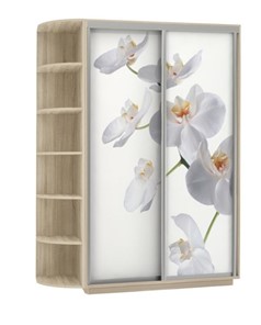 Шкаф двухдверный Экспресс 1900x600x2200, со стеллажом, Орхидея белая/дуб сонома в Екатеринбурге
