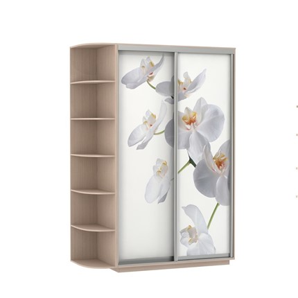 Шкаф Экспресс 1500x600x2200, со стеллажом, Орхидея белая/дуб молочный в Екатеринбурге - изображение