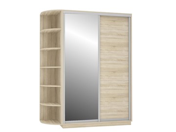 Шкаф Экспресс (ДСП/Зеркало) со стеллажом 1500х600х2200, дуб сонома в Ревде