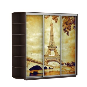Шкаф 3-х дверный Экспресс со стеллажом, 2700х600х2400, Париж/венге в Богдановиче