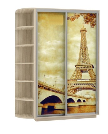 Шкаф 2-створчатый Экспресс 1900x600x2200, со стеллажом, Париж/дуб сонома в Новоуральске - изображение