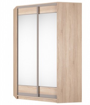 Шкаф угловой Аларти (YA-230х1400(602) (4) Вар. 5; двери D2+D2), с зеркалом в Екатеринбурге - изображение