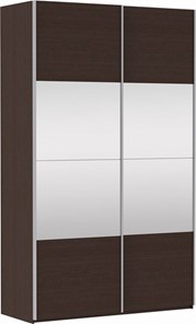 Шкаф 2-дверный Прайм (ДСП/Зеркало) 1600x570x2300, венге в Ревде - предосмотр 2