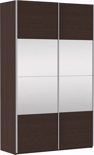 Шкаф 2-дверный Прайм (ДСП/Зеркало) 1600x570x2300, венге в Ревде - изображение 2