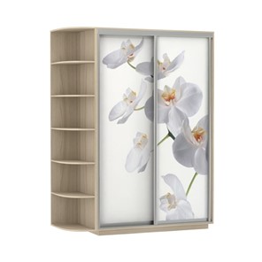 Шкаф Экспресс 1700x600x2200, со стеллажом, Орхидея белая/шимо светлый в Екатеринбурге - предосмотр