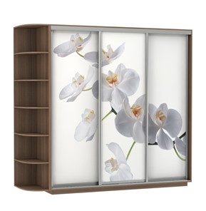 Шкаф Экспресс со стеллажом, 2400х600х2400, Орхидея белая/шимо темный в Екатеринбурге - предосмотр