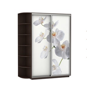 Шкаф Экспресс 1900x600x2200, со стеллажом, Орхидея белая/венге в Артемовском