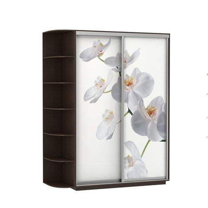 Шкаф Экспресс 1900x600x2200, со стеллажом, Орхидея белая/венге в Екатеринбурге - изображение