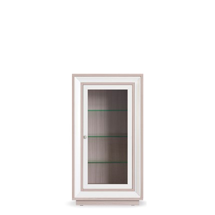 Шкаф низкий  (1 стеклодверь) Прато 776, Ясень светлый \ жемчуг в Екатеринбурге - изображение