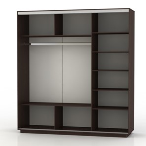 Шкаф 3-створчатый Экспресс (3 зеркала), со стеллажом 2100х600х2400, венге в Ревде - предосмотр 1