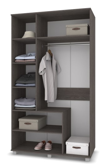 Распашной шкаф В-32, Серый дуб/Белый в Кушве - изображение 1